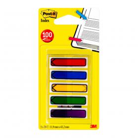 Post-it Index Arrows Portable Pack W12xH43mm Standard Colours Assorted Ref 684ARR1 Pack of 100 624177
