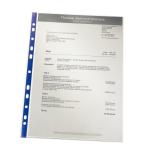 Leitz Premium Presentation Pocket Blue Strip Top and Side-opening 75 Micron A4 Clear Ref 62011 [Pack 25] 627238