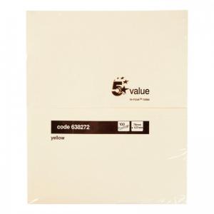 Value Repositionable Notes 75x127mm Yellow Pack 12 638272
