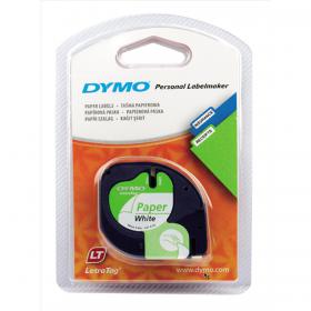 Dymo LetraTag Tape Paper 12mmx4m Pearl White Ref 91200 S0721510 639111