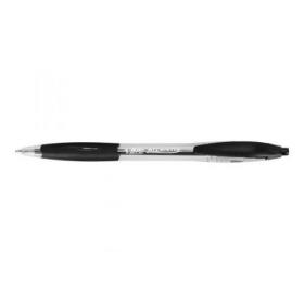Bic Atlantis Ball Pen Retractable Cushioned Grip Black Ref 887132 Pack of 12 FREE Tippex Easy Eco Refill 642357