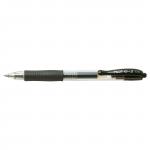 Pilot G205 Gel R/ball Pen Rubber Grip Retractable 0.5mm Tip 0.32mm Line Black Ref 4902505163104 [Pack 12] 66266X