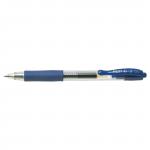 Pilot G205 Gel R/ball Pen Rubber Grip Retractable 0.5mm Tip 0.32mm Line Blue Ref 4902505163128 [Pack 12] 662678