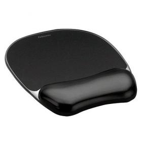 Fellowes Crystal Mouse Mat Pad with Wrist Rest Gel Black Ref 9112101 669107