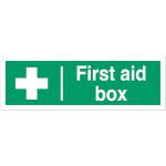 Stewart Superior First Aid Box Sign W300xH100mm Self Adhesive Vinyl Ref SP058SAV 686486