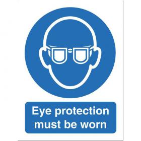 Stewart Superior Eye Protection Must Be Worn Sign W150xH200mm Self-adhesive Vinyl Ref M004SAV 686796