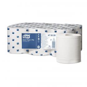 Tork FSC Universal Centrefeed Hand Towel Rolls Single Ply 194mmx300m Ref 473325 White Pack of 6 693990