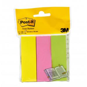 Post-it Note Markers 100 each of Yellow Pink and Green Ref 6713 Pack 3