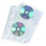 Durable CD and DVD Pocket for A4 Index Ring Binder Capacity 4 Disks Clear Ref 522219 [Pack 5] 698548