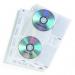 Durable CD and DVD Pocket for A4 Index Ring Binder Capacity 4 Disks Clear Ref 522219 [Pack 5]