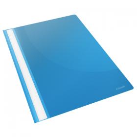 Esselte Vivida Report Flat Bar File Polypropylene Clear Front A4 Blue Ref 28322 Pack of 25 69939X