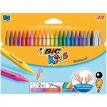 Bic Kids Plastidecor Crayons Long-lasting Sharpenable Wallet Vivid Assorted Colours Ref 8297721 [Pack 24] 701650