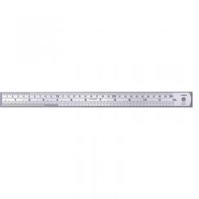 Linex Ruler Stainless Steel Imperial and Metric with Conversion Table 300mm Silver Ref LXESL30 701846