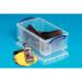 Really Useful Storage Box Plastic Lightweight Robust Stackable 5Litre W200xD340xH125mm Clear Ref3x5C[Pk3]