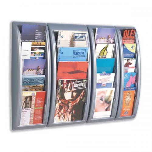 Fast Paper Literature Holder Wall Mount 4 x A4 Pockets 4061.35