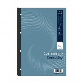 Cambridge Everyday Refill Pad Sbd 70gsm Ruled Margin Punched 4 Holes 160pp A4 Blue Ref 100080234 Pack of 5 752234