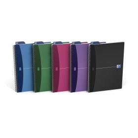 Oxford Office Notebook Poly Wirebound 90gsm Smart Ruled 180pp A4 Assorted Colour Ref 100101918 Pack of 5 754073