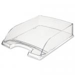 Leitz Letter Tray Robust Polystyrene High Sided with Extra Label Space Clear Ref 52260002 770368