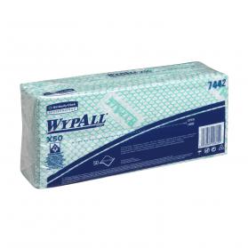 Wypall X50 Cleaning Cloths Absorbent Strong Non-woven Tear-resistant Green Ref 7442 Pack of 50 792019