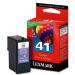 Lexmark No. 41 Inkjet Cartridge Return Program Page Life 205pp Colour Ref 18Y0141E