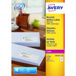 Avery Addressing Labels Laser Recycled 14 per Sheet 99.1x38.1mm White Ref LR7163-100 [1400 Labels] 796188