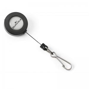 Durable Badge Reel with Spring Snap Fastener 850mm Ref Charcoal