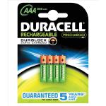 Duracell Stay Charged Battery Long-life Rechargeable 850mAh AAA Size 1.2V Ref 81364755 [Pack 4] 817935
