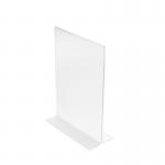 Stand Up Sign Holder Double Sided Portrait A4 Clear 820229