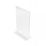 Stand Up Sign Holder Double Sided Portrait A5 Clear 820253