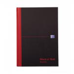 Black n Red Notebook Casebound 90gsm Ruled Recycled 192pp A5 Ref 100080430 [Pack 5] 828041