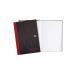 Black n Red Notebook Casebound 90gsm Ruled Recycled 192pp A5 Ref 100080430 [Pack 5] 828041