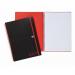 Black n Red Notebook Wirebound PP 90gsm Ruled Recycled and Perforated 140pp A4 Ref 100080167 [Pack 5] 828084