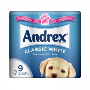 Andrex Toilet Rolls Classic Clean 2-Ply 124x103mm 200 Sheets White Ref