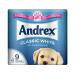 Andrex Toilet Rolls Classic Clean 2-Ply 124x103mm 200 Sheets White Ref 1102055 [Pack 9] 830550