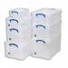 Really Useful Storage Box Plastic Lightweight Robust Stackable 9 Litre W255xD395xH155mm Clear Ref 9C 830941