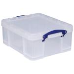 Really Useful Storage Box Plastic Lightweight Robust Stackable 18 Litre W390xD480xH200mm Clear Ref 18C 830968