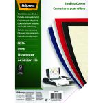 Fellowes Binding Covers 250gsm Leathergrain A4 White Ref 5370104 [Pack 100] 832022