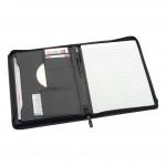 5 Star Office Zipped Conference Folder Capacity 20mm Leather Look A4 Black 835539