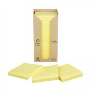 Post-it Note Recycled Tower Pack 76x76mm Pastel Yellow Ref 654-1T Pack