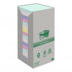 Post-it Notes Pad Recycled Tower Pack 76x76mm Pastel Rainbow Ref 7100259226 [Pack 16] 839167