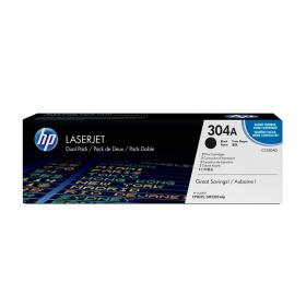 HP 304A Laser Toner Cartridge Page Life 3500pp Black Ref CC530AD Pack of 2