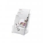 Literature Display Holder Multi Tier for Wall or Desktop 3 x A4 Pockets Clear 841102