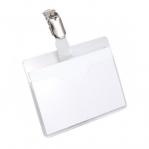 Durable Name Badges Visitors with Rotating Clip 60x90mm Landscape Ref 810619 [Pack 25] 841668