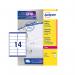 Avery Addressing Labels Laser Jam-free 14 per Sheet 99.1x38.1mm White Ref L7163-40 [560 Labels] 842400