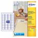 Avery Mini Multipurpose Labels Removable Laser 48 per Sheet 45.7x21.2mm Wht Ref L4736REV-25 [1200 Labels] 842427