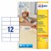 Avery Multipurpose Labels Removable Laser 12 per Sheet 99.1x42.3mm White Ref L4743REV-25 [300 Labels] 842435