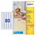 Avery Mini Multipurpose Labels Removable Laser 80 per Sheet 35.6x16.9mm Wht Ref L4732REV-25 [2000 Labels] 842591