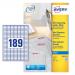 Avery Mini Multipurpose Labels Inkjet 189 per Sheet 25.4x10mm White Ref J8658REV-25 [4725 Labels] 842605