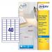 Avery Mini Multipurpose Labels Inkjet 40 per Sheet 45.7x25.4mm White Ref J8654-25 [1000 Labels] 842613