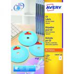 Avery CDDVD Labels Laser 2 per Sheet Dia.117mm Full Face Opaque White Ref L7676-100 [200 Labels] 842656